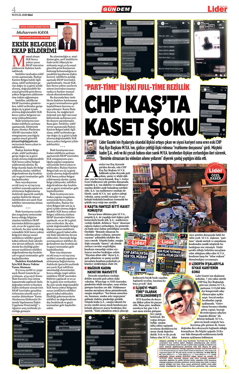 16 E Y L Ü L 2025 L İ D E R G A Z E T E A N T A L Y A 4