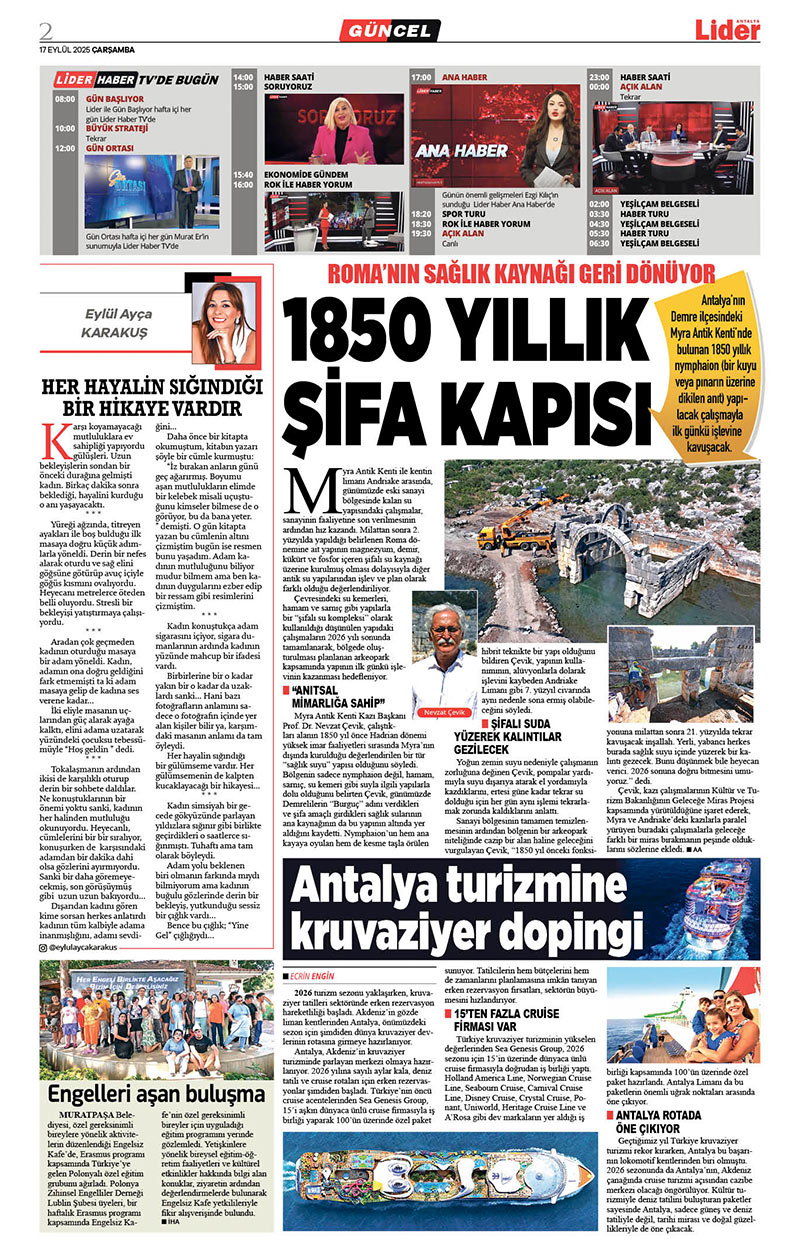 17 E Y L Ü L 2025 L İ D E R G A Z E T E A N T A L Y A 2