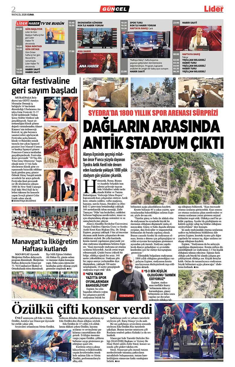 19 E Y L Ü L 2025 L İ D E R G A Z E T E A N T A L Y A 2