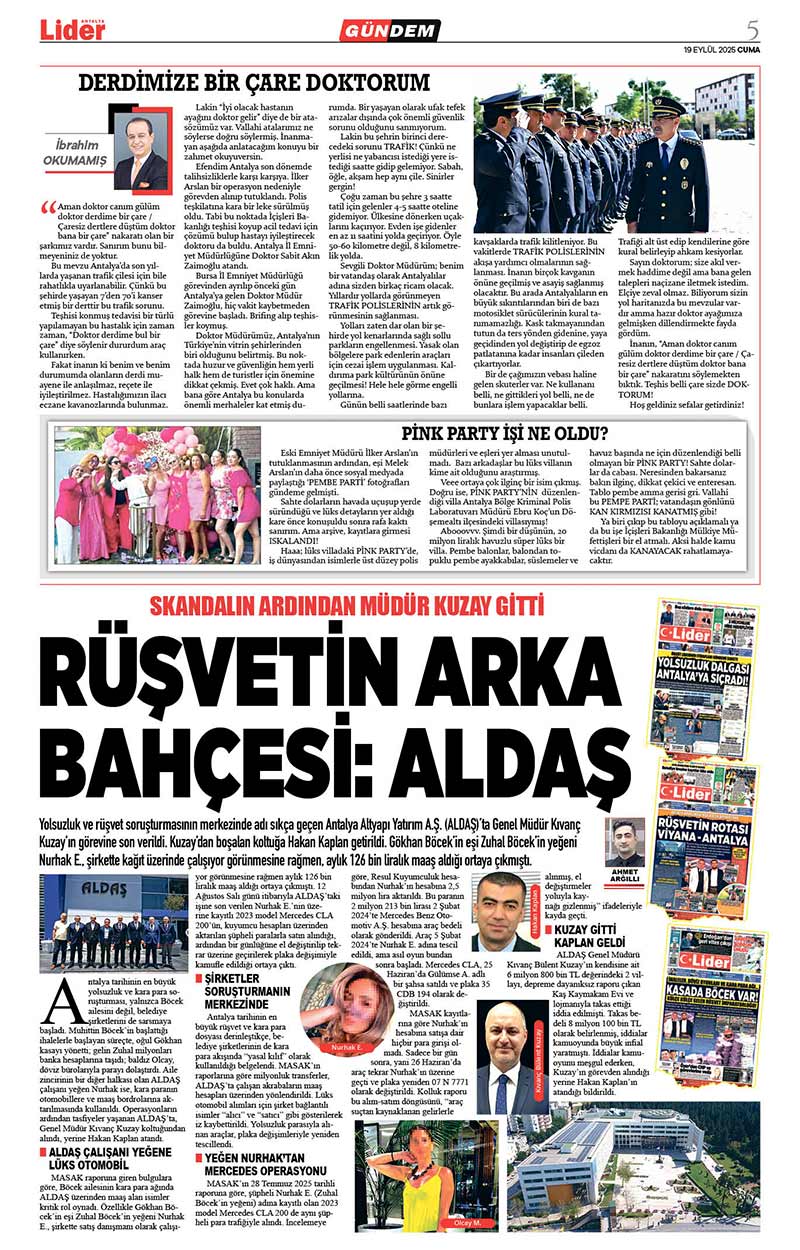 19 E Y L Ü L 2025 L İ D E R G A Z E T E A N T A L Y A 5