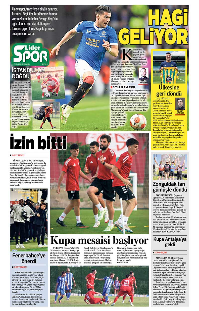 3 E Y L Ü L 2025 L İ D E R G A Z E T E A N T A L Y A 8