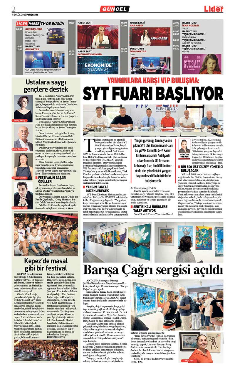 4 E Y L Ü L 2025 L İ D E R G A Z E T E A N T A L Y A 2