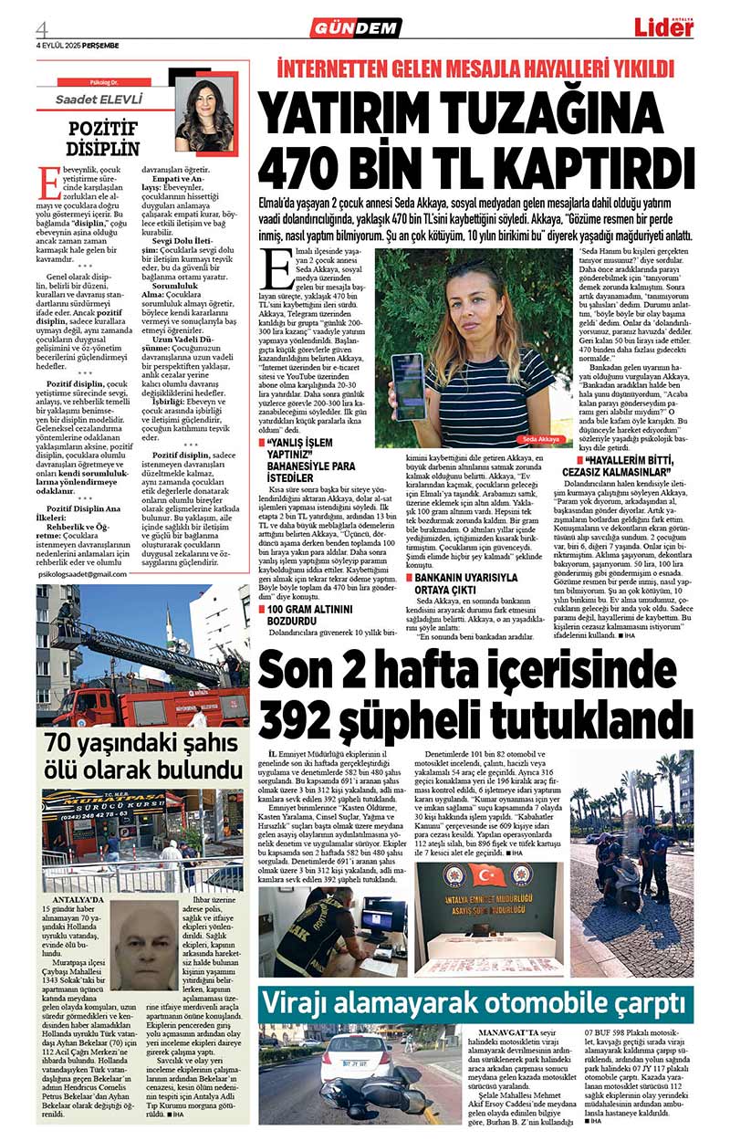 4 E Y L Ü L 2025 L İ D E R G A Z E T E A N T A L Y A 4