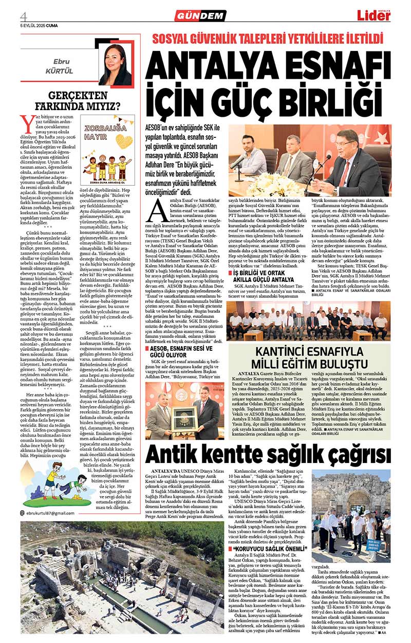 5 E Y L Ü L 2025 L İ D E R G A Z E T E A N T A L Y A 4