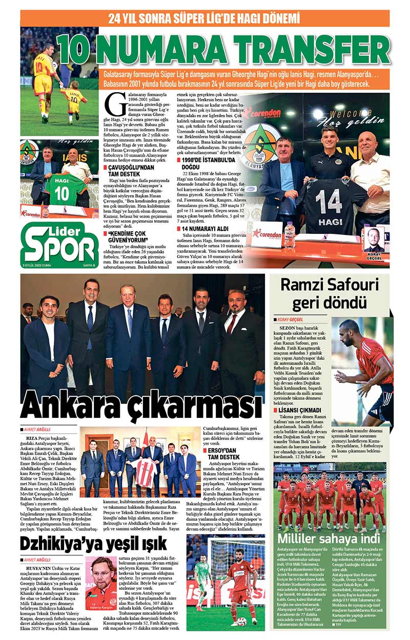 5 E Y L Ü L 2025 L İ D E R G A Z E T E A N T A L Y A 8