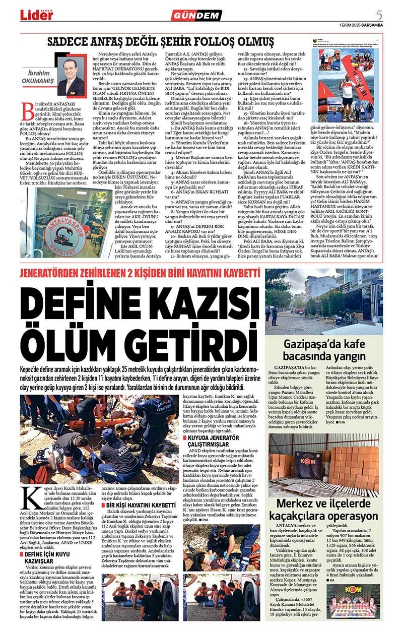 1 E K İ M 2025 L İ D E R G A Z E T E A N T A L Y A 5