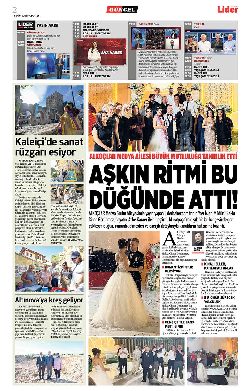 13 E K İ M 2025 L İ D E R G A Z E T E A N T A L Y A 2