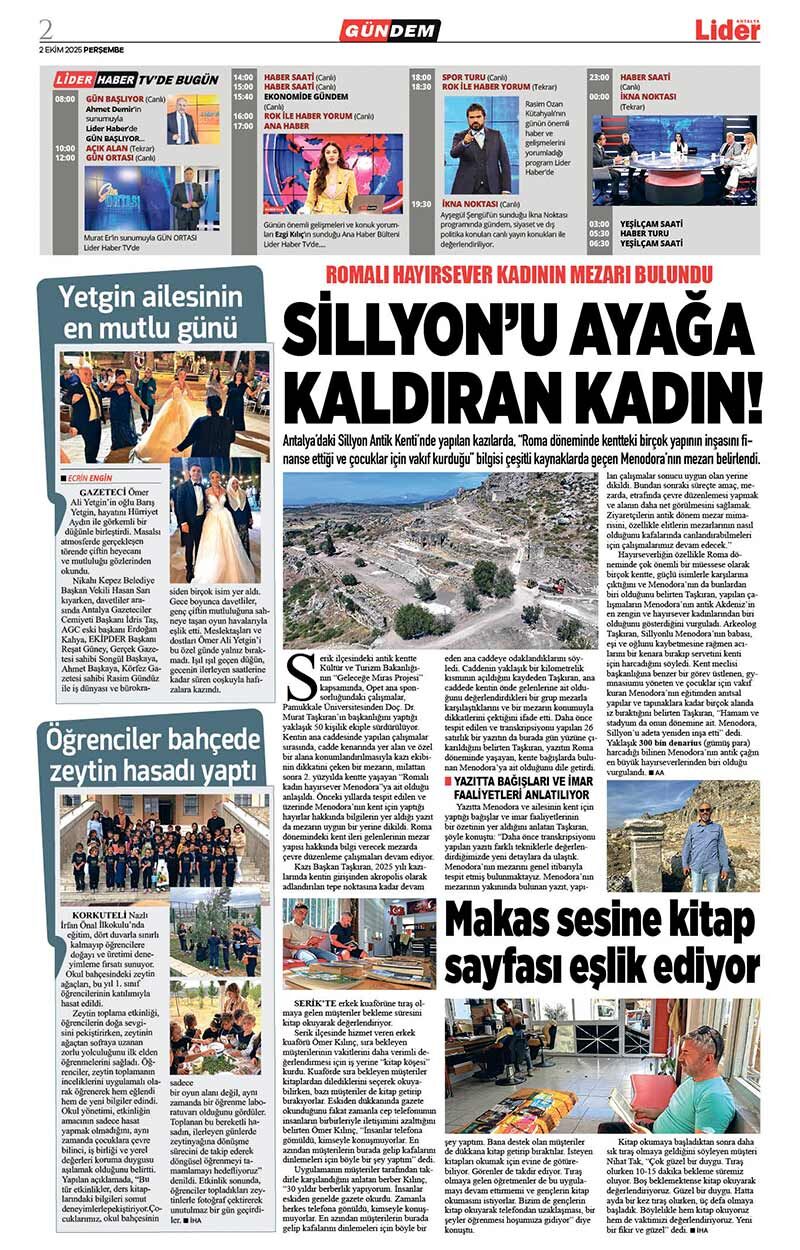 2 E K İ M 2025 L İ D E R G A Z E T E A N T A L Y A 2