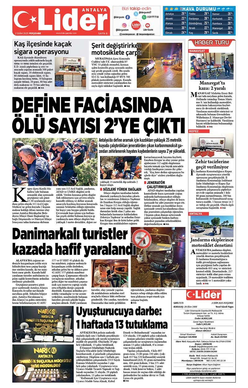 2 E K İ M 2025 L İ D E R G A Z E T E A N T A L Y A 3