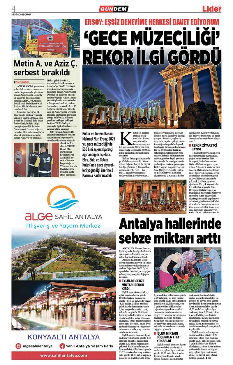 3 E K İ M 2025 L İ D E R G A Z E T E A N T A L Y A 4