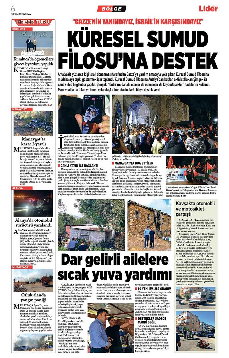 3 E K İ M 2025 L İ D E R G A Z E T E A N T A L Y A 6