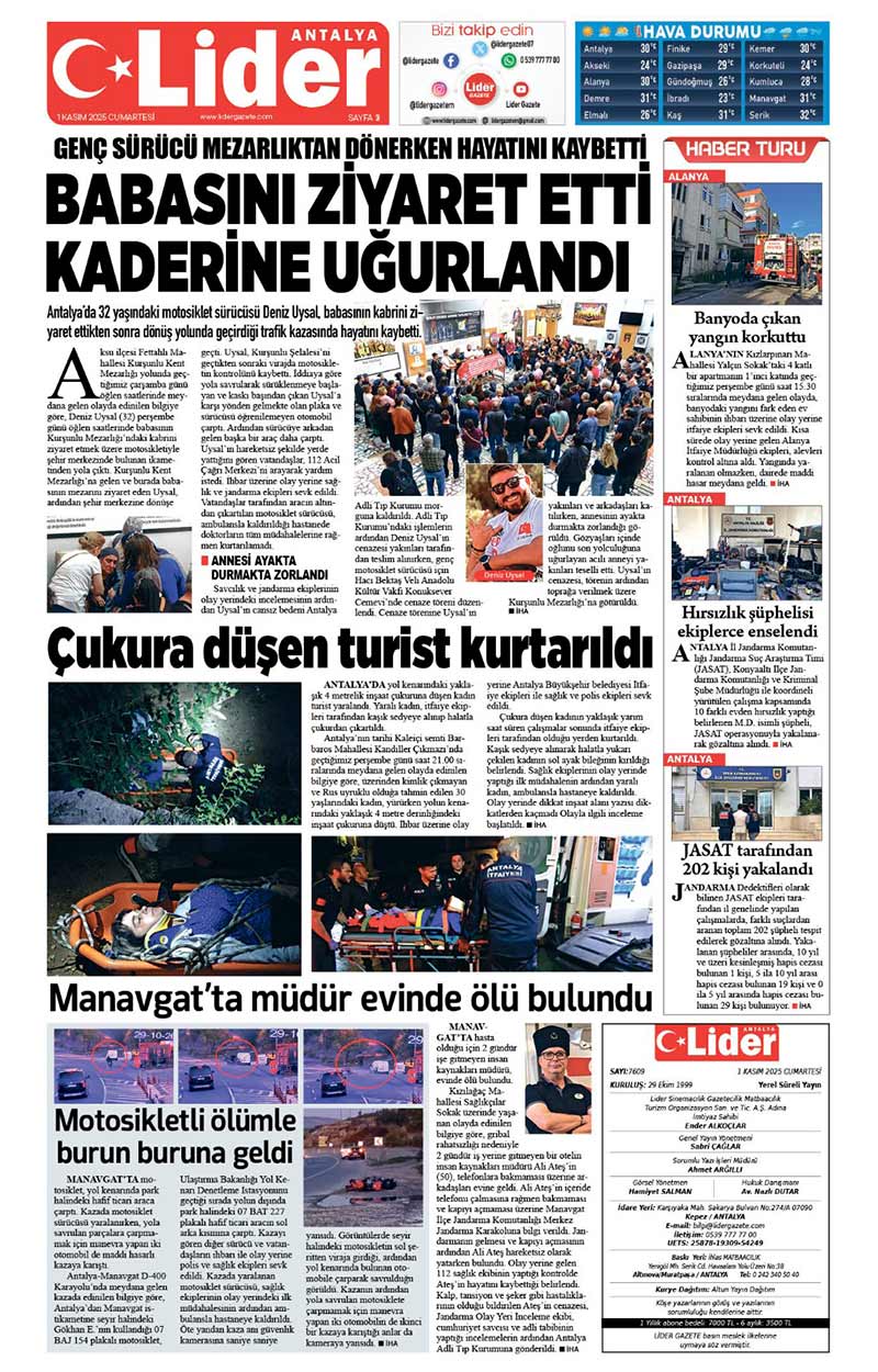 1 K A S I M 2025 L İ D E R G A Z E T E A N T A L Y A 3