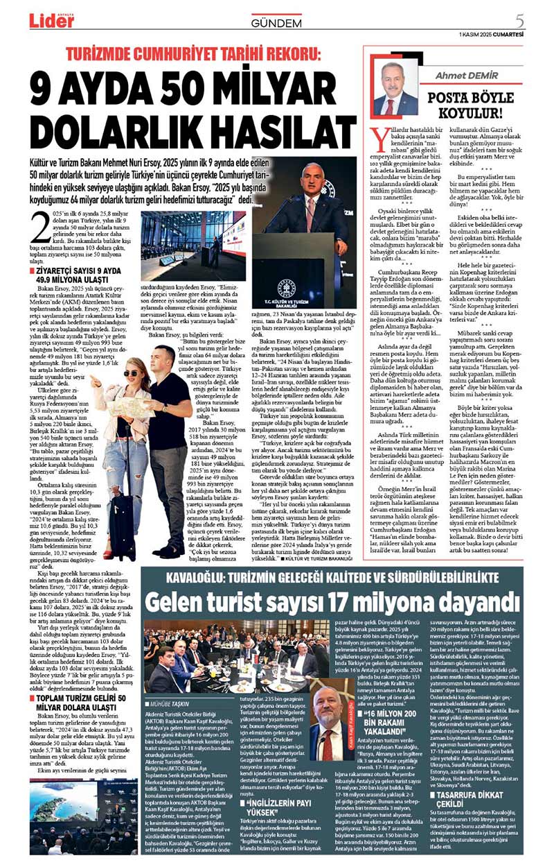 1 K A S I M 2025 L İ D E R G A Z E T E A N T A L Y A 5