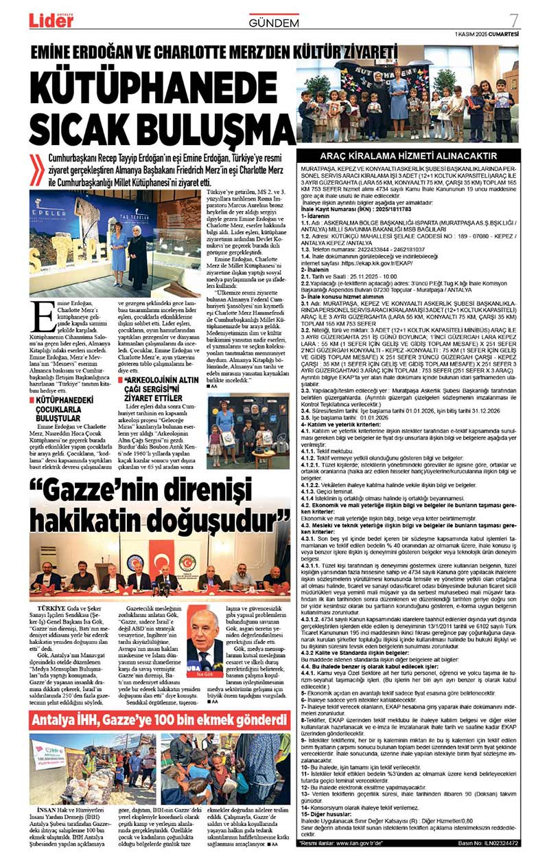 1 K A S I M 2025 L İ D E R G A Z E T E A N T A L Y A 7