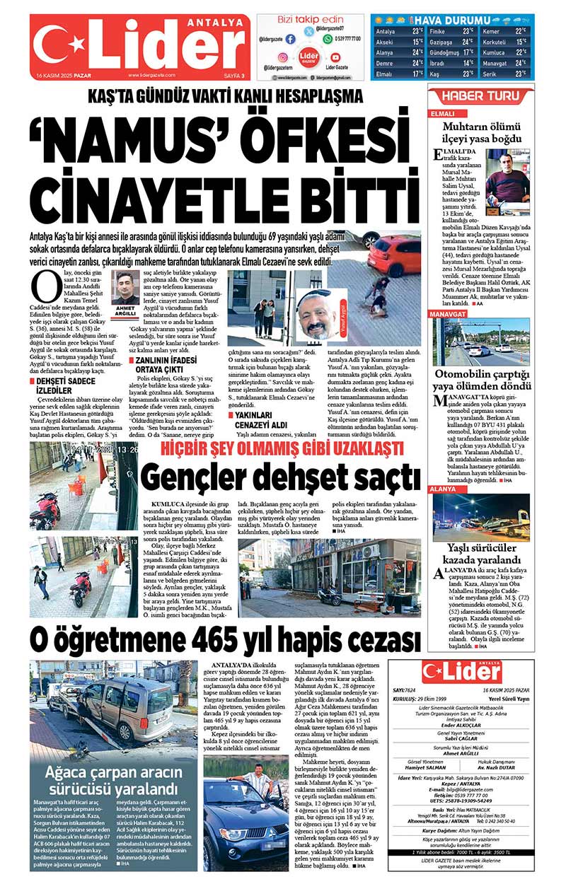 16 K A S I M 2025 L İ D E R G A Z E T E A N T A L Y A 3