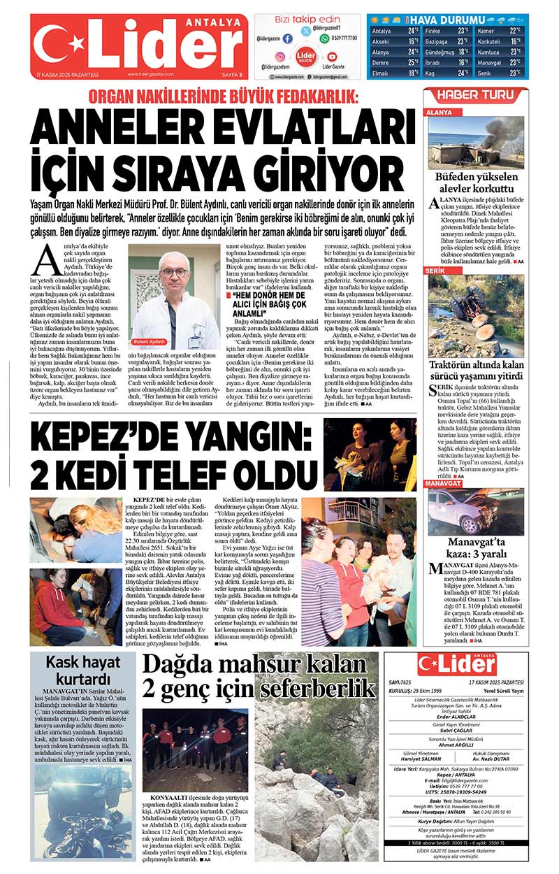 17 K A S I M 2025 L İ D E R G A Z E T E A N T A L Y A 3