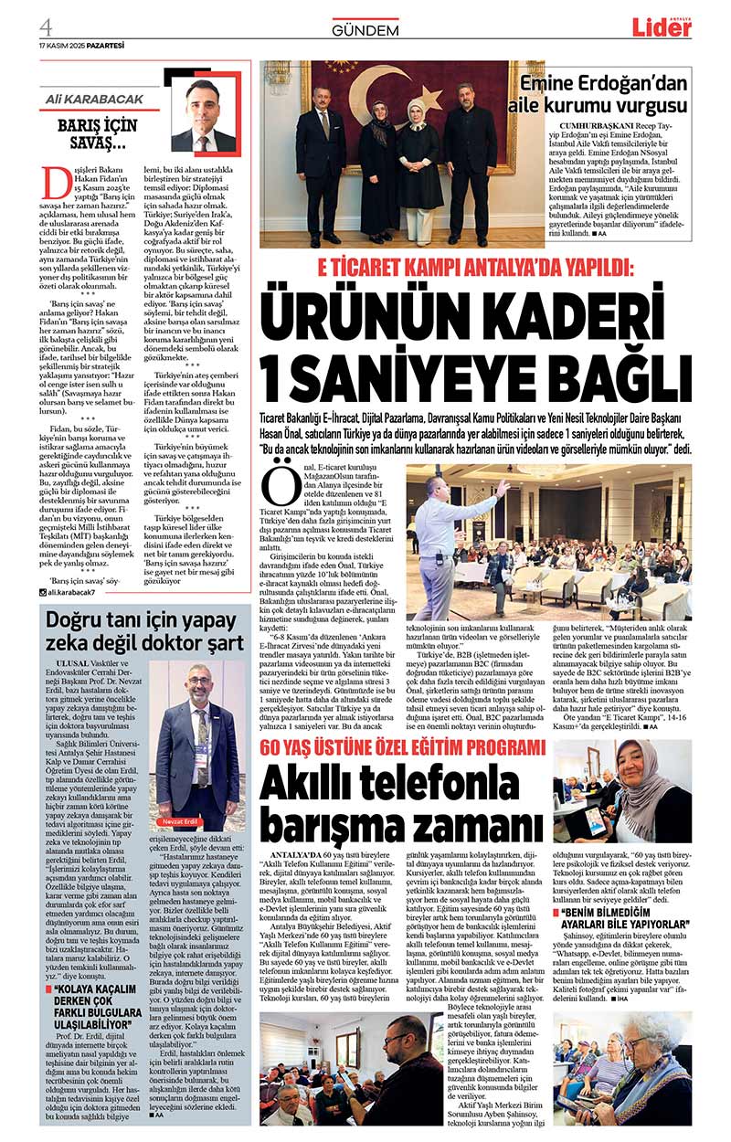 17 K A S I M 2025 L İ D E R G A Z E T E A N T A L Y A 4