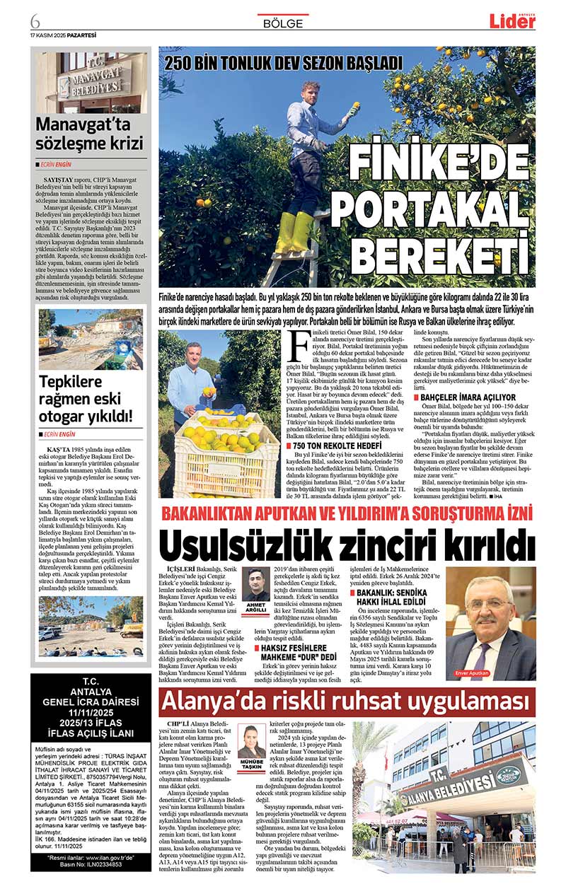 17 K A S I M 2025 L İ D E R G A Z E T E A N T A L Y A 6