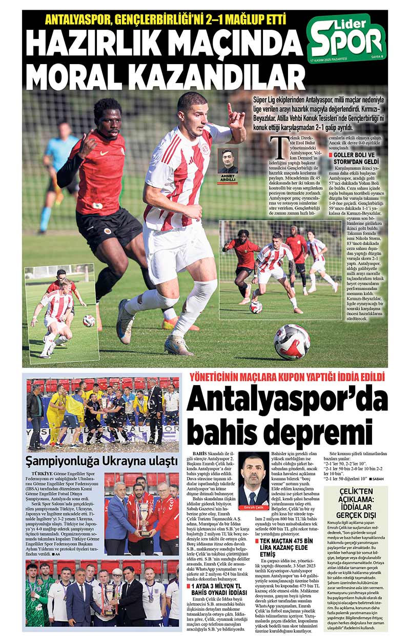 17 K A S I M 2025 L İ D E R G A Z E T E A N T A L Y A 8