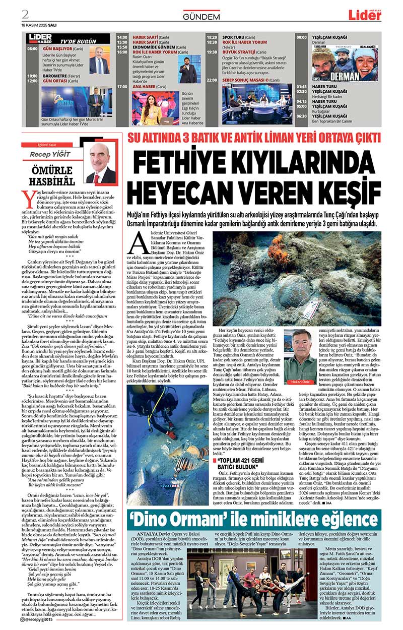 18 K A S I M 2025 L İ D E R G A Z E T E A N T A L Y A 2