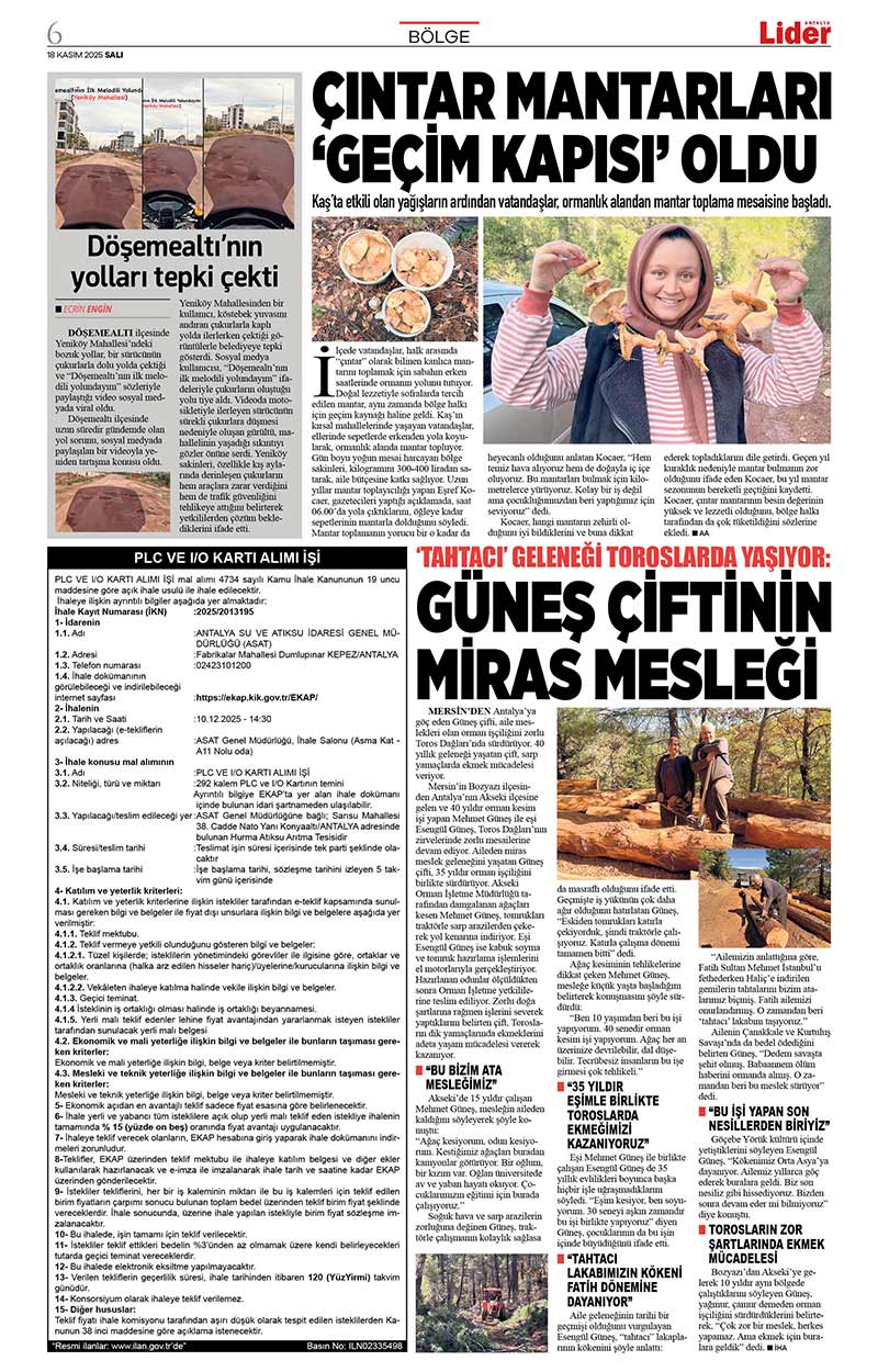 18 K A S I M 2025 L İ D E R G A Z E T E A N T A L Y A 6