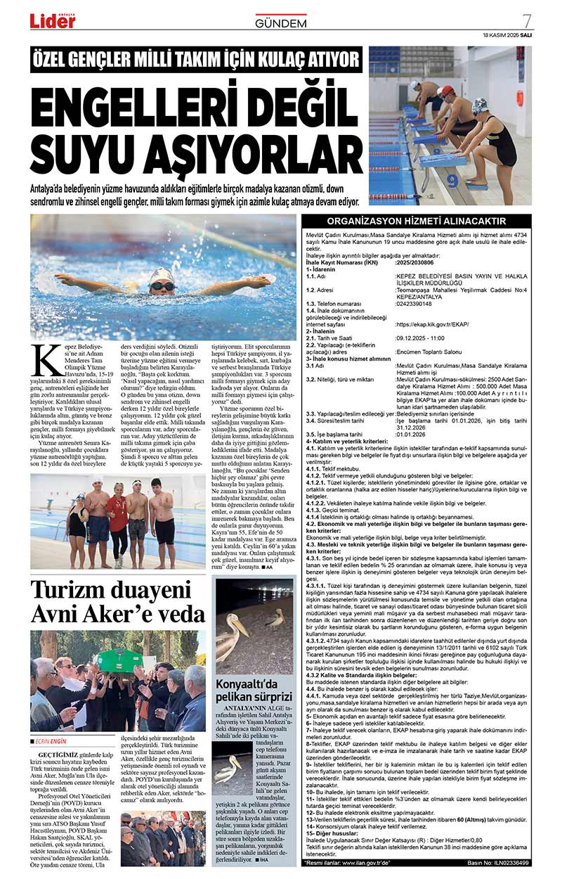 18 K A S I M 2025 L İ D E R G A Z E T E A N T A L Y A 7