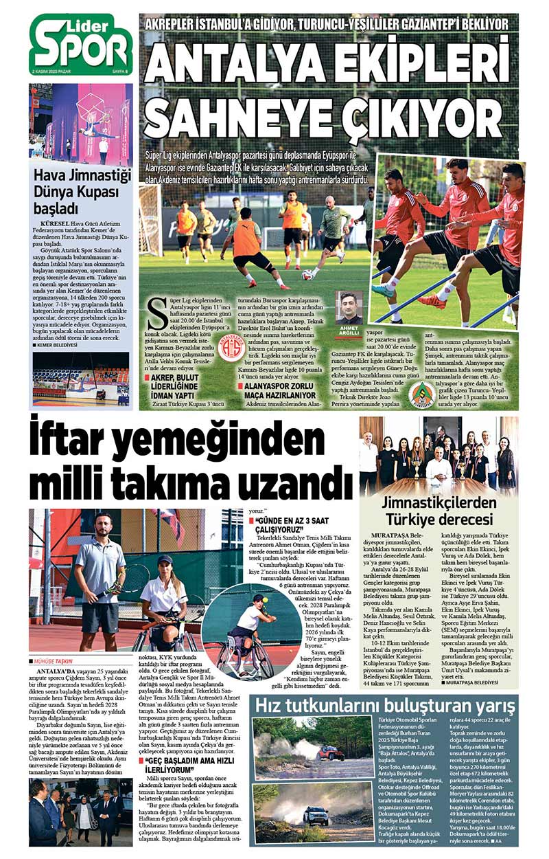 2 K A S I M 2025 L İ D E R G A Z E T E A N T A L Y A 8