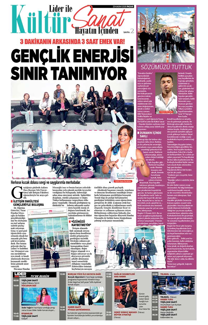 23 K A S I M 2025 L İ D E R G A Z E T E A N T A L Y A 2