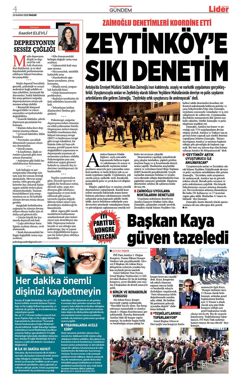 23 K A S I M 2025 L İ D E R G A Z E T E A N T A L Y A 4