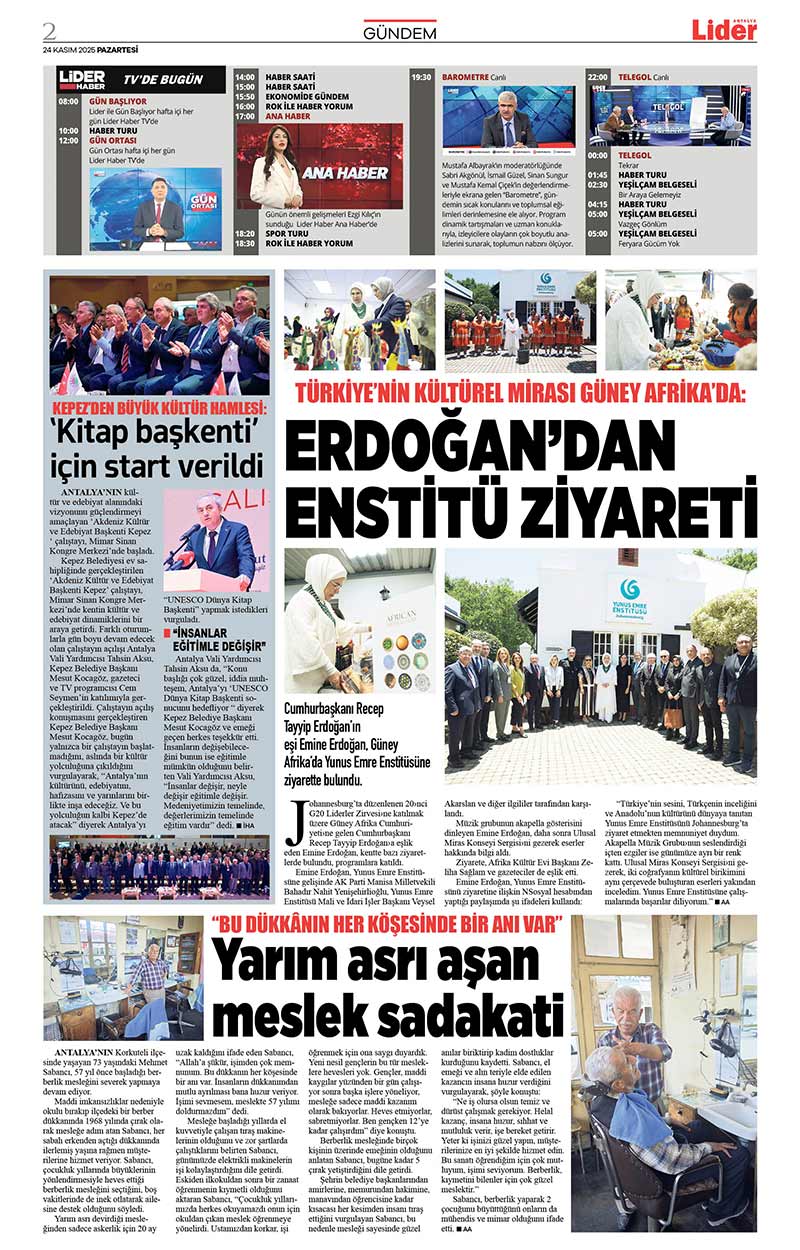 24 K A S I M 2025 L İ D E R G A Z E T E A N T A L Y A 2