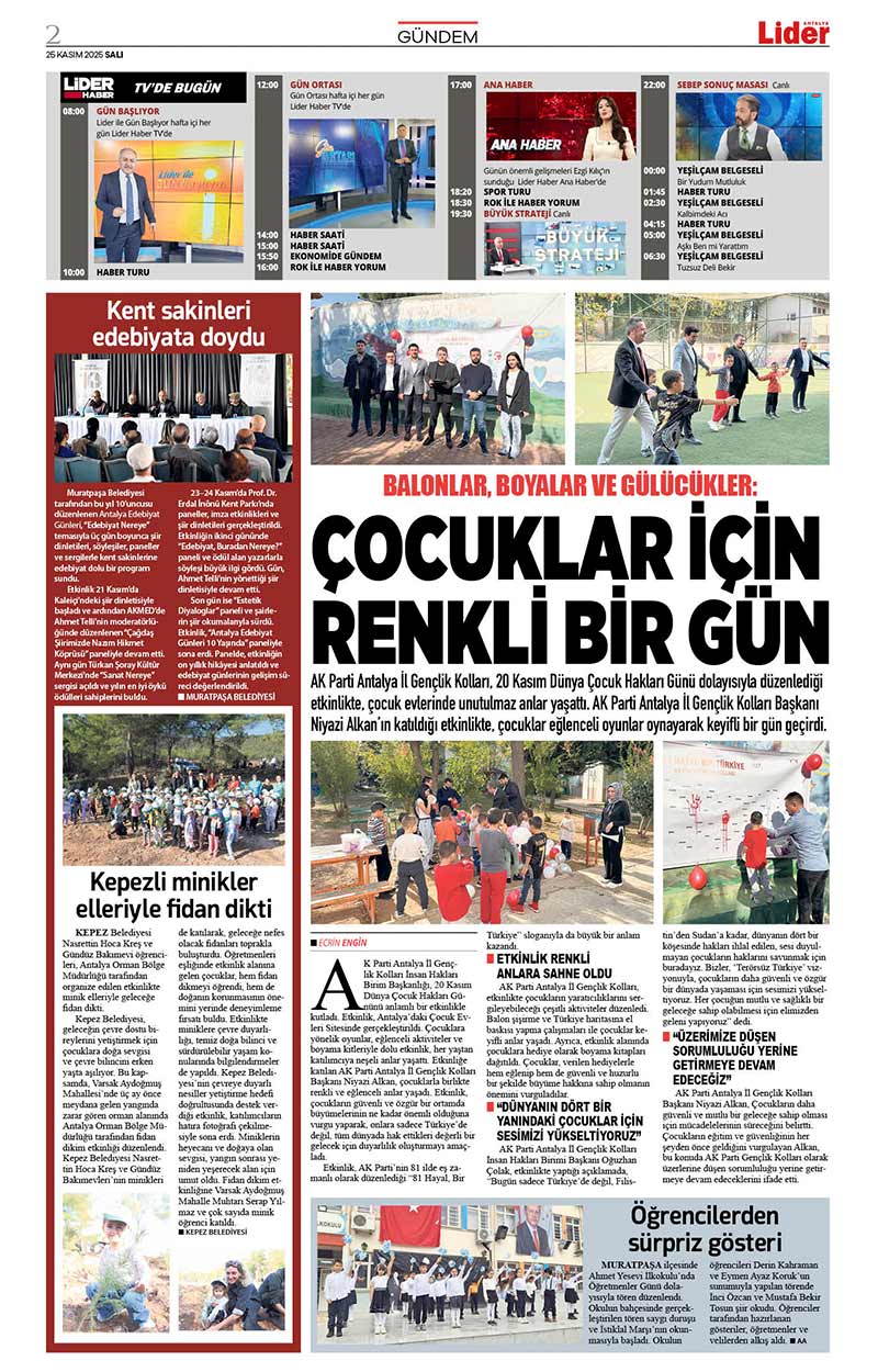 25 K A S I M 2025 L İ D E R G A Z E T E A N T A L Y A 2