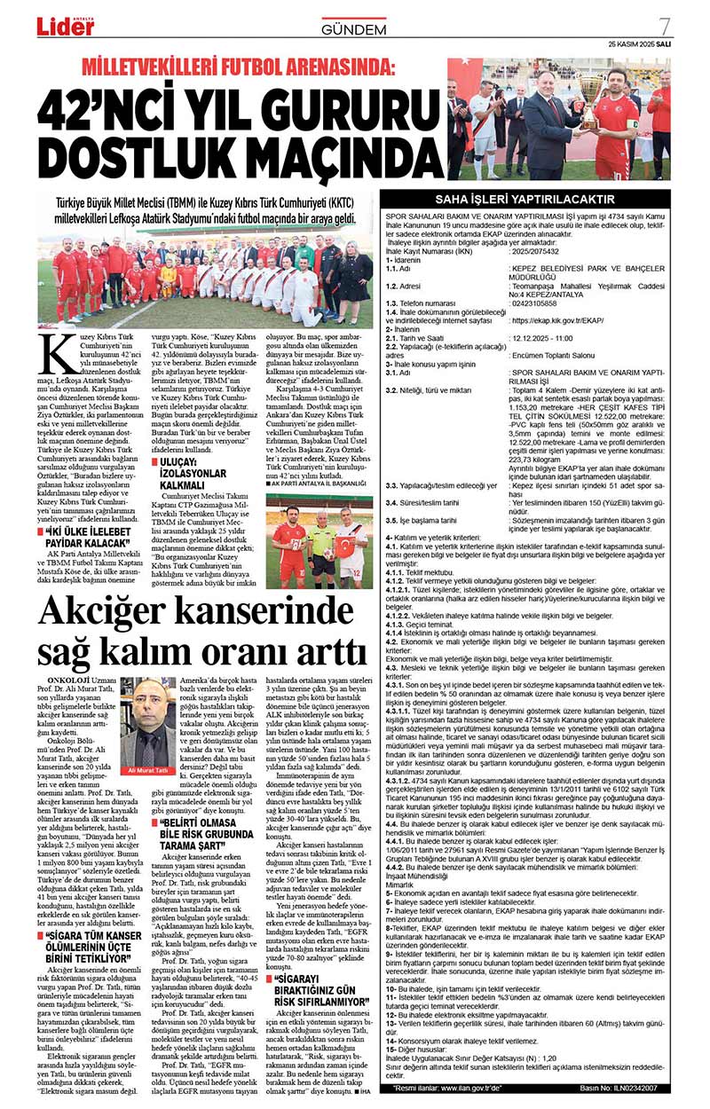 25 K A S I M 2025 L İ D E R G A Z E T E A N T A L Y A 7