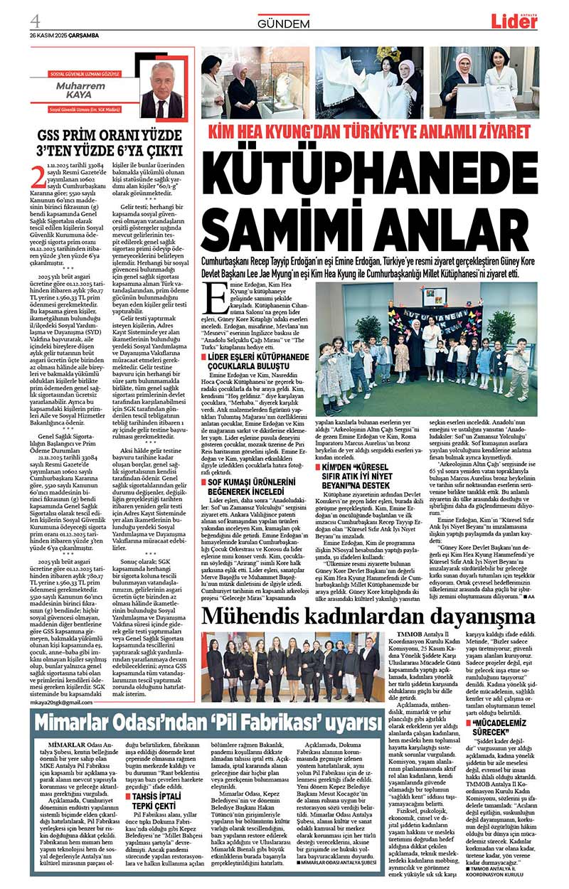 26 K A S I M 2025 L İ D E R G A Z E T E A N T A L Y A 4
