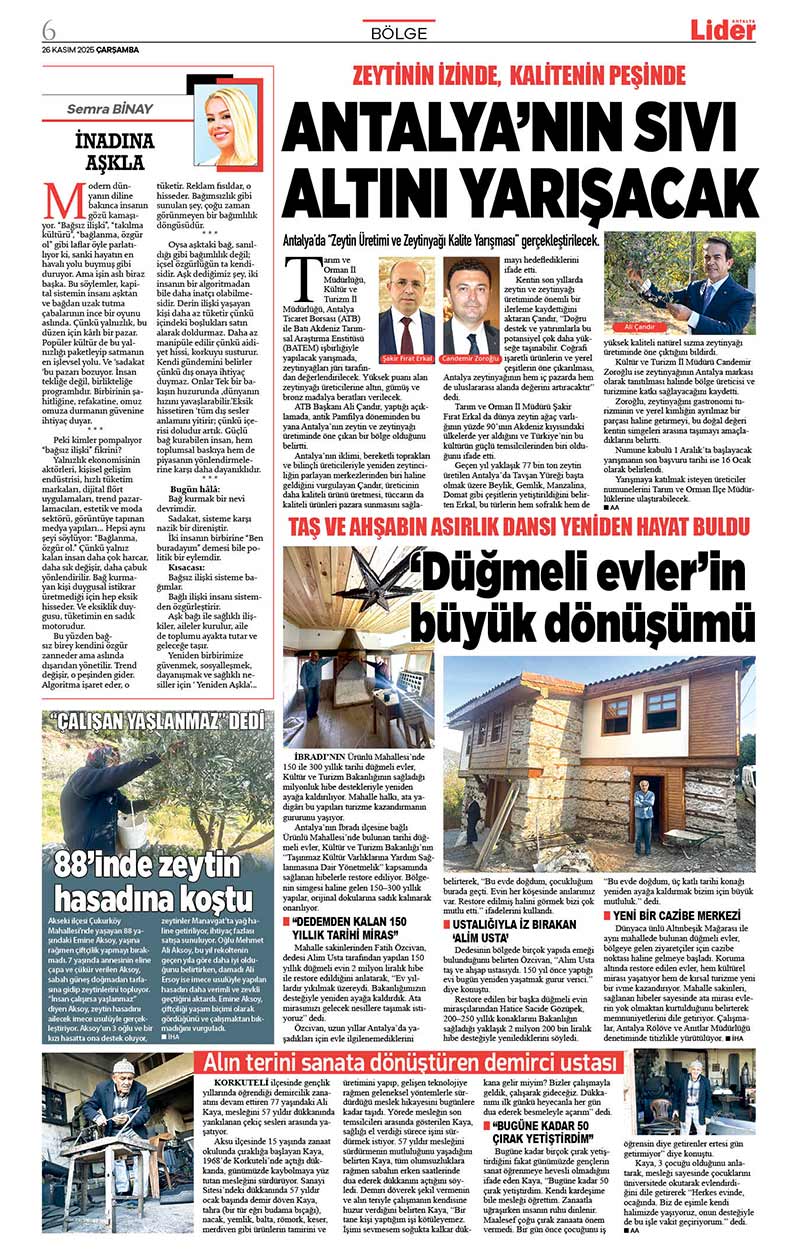 26 K A S I M 2025 L İ D E R G A Z E T E A N T A L Y A 6