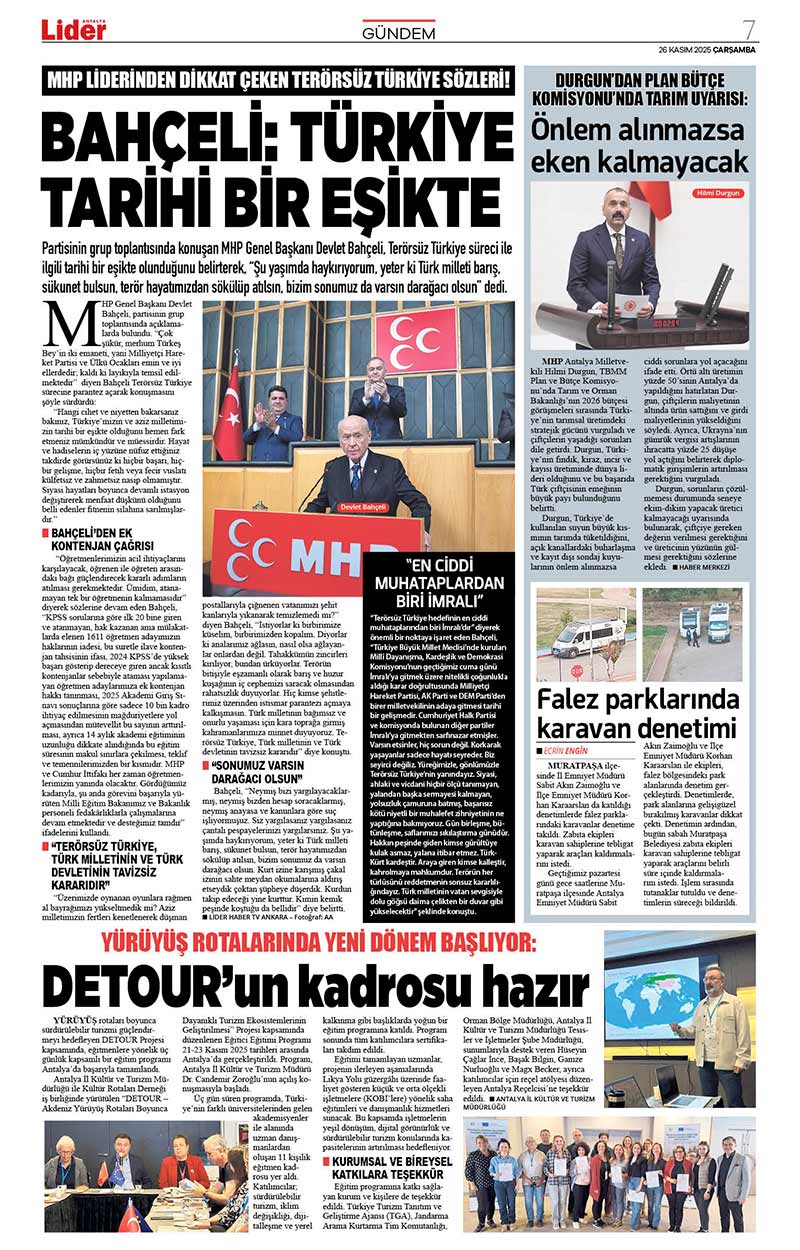 26 K A S I M 2025 L İ D E R G A Z E T E A N T A L Y A 7
