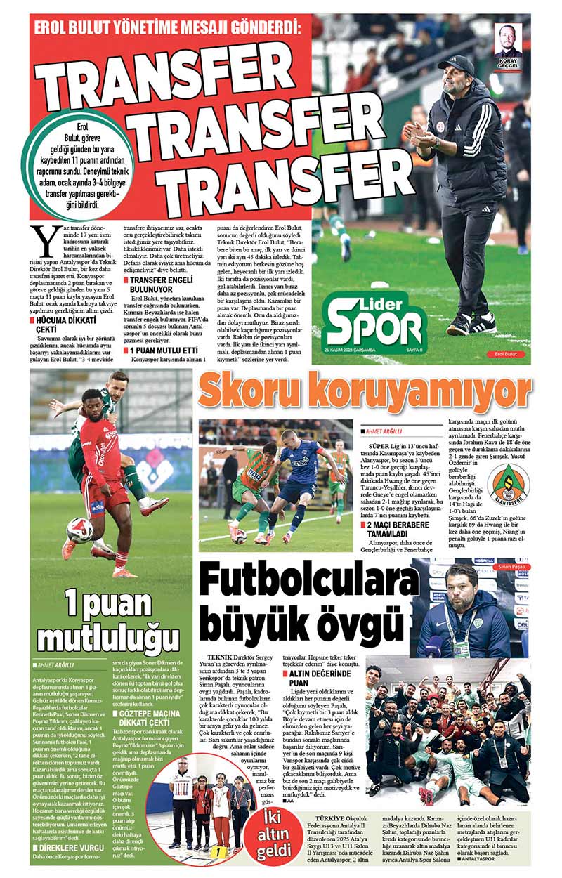 26 K A S I M 2025 L İ D E R G A Z E T E A N T A L Y A 8