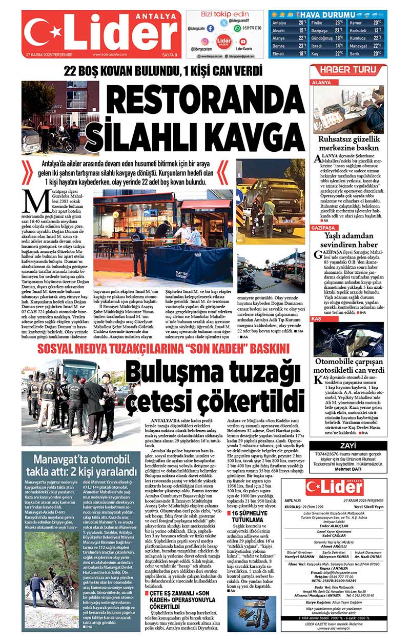 27 K A S I M 2025 L İ D E R G A Z E T E A N T A L Y A 3