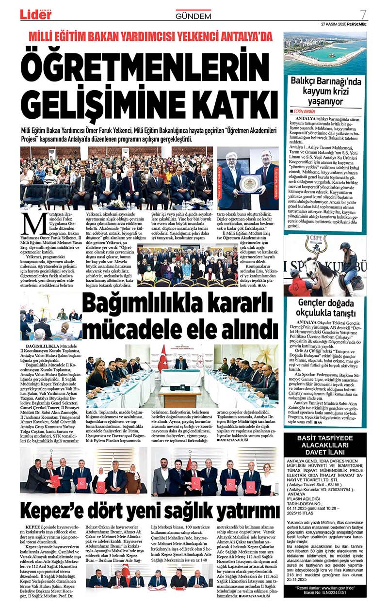 27 K A S I M 2025 L İ D E R G A Z E T E A N T A L Y A 7