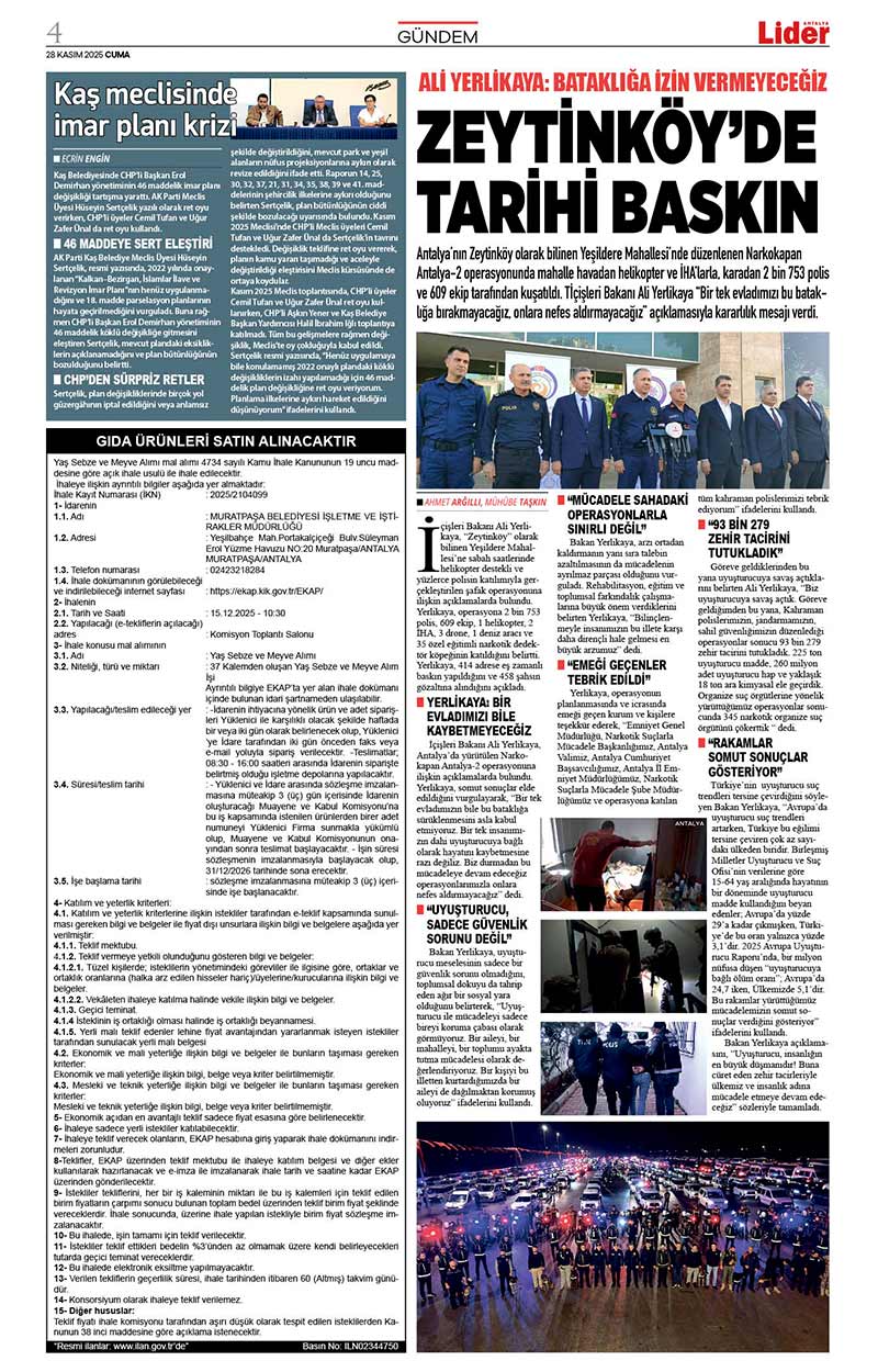28 K A S I M 2025 L İ D E R G A Z E T E A N T A L Y A 4