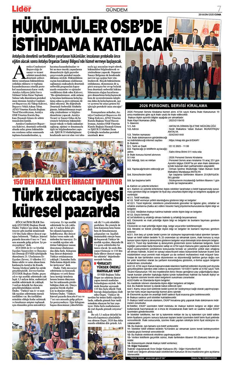 28 K A S I M 2025 L İ D E R G A Z E T E A N T A L Y A 7