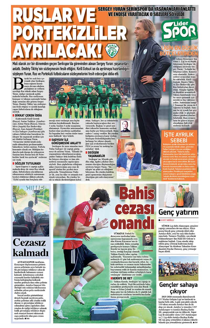 28 K A S I M 2025 L İ D E R G A Z E T E A N T A L Y A 8