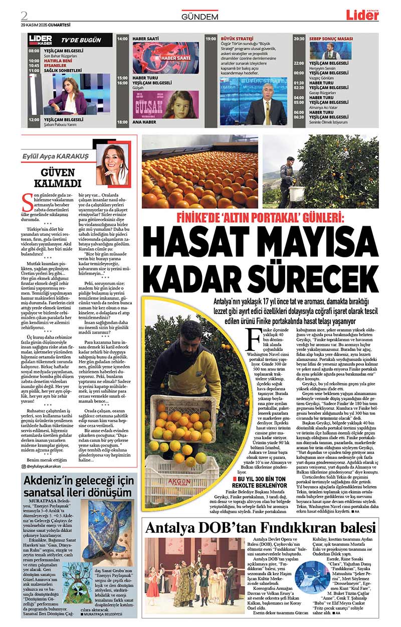 29 K A S I M 2025 L İ D E R G A Z E T E A N T A L Y A 2