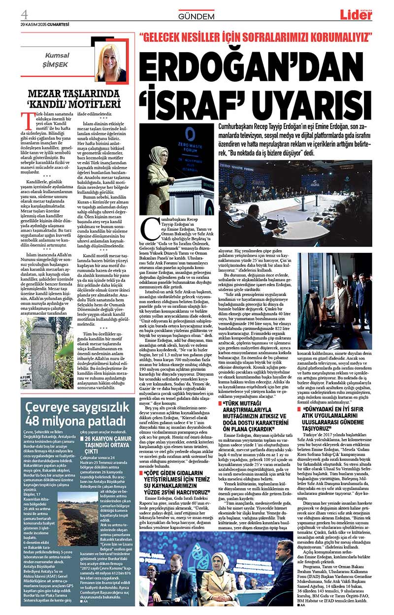 29 K A S I M 2025 L İ D E R G A Z E T E A N T A L Y A 4