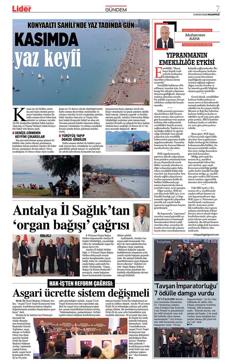 3 K A S I M 2025 L İ D E R G A Z E T E A N T A L Y A 7