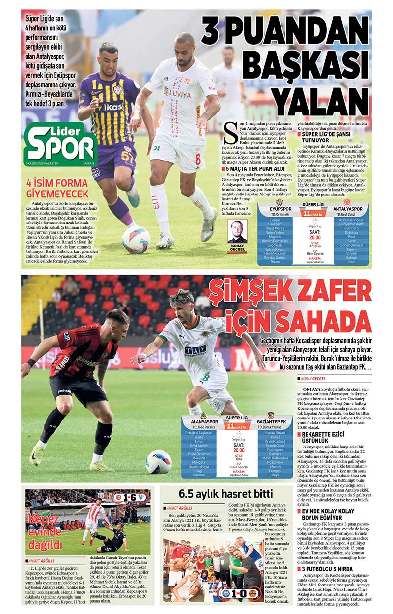 3 K A S I M 2025 L İ D E R G A Z E T E A N T A L Y A 8