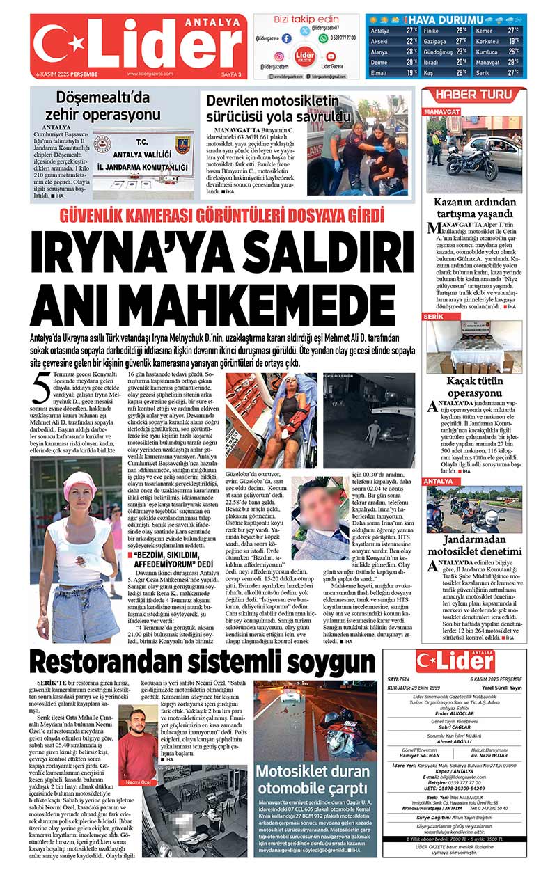 6 K A S I M 2025 L İ D E R G A Z E T E A N T A L Y A 3