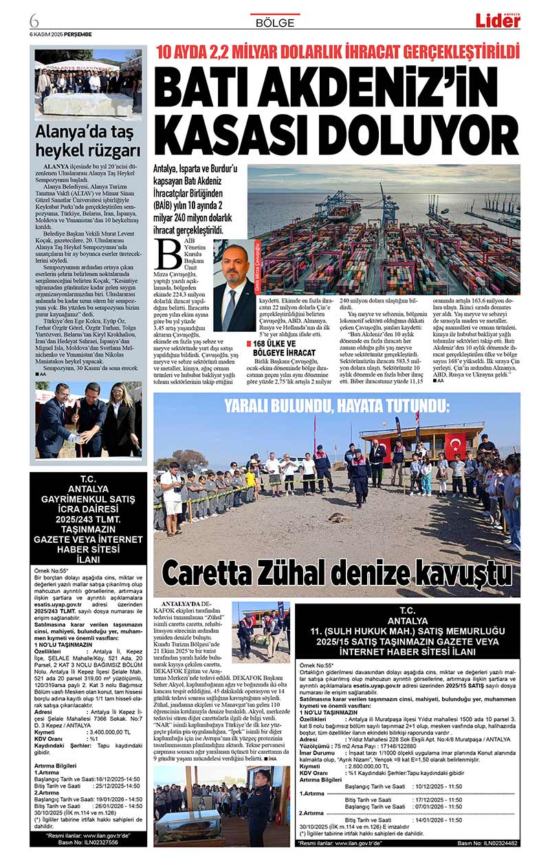 6 K A S I M 2025 L İ D E R G A Z E T E A N T A L Y A 6