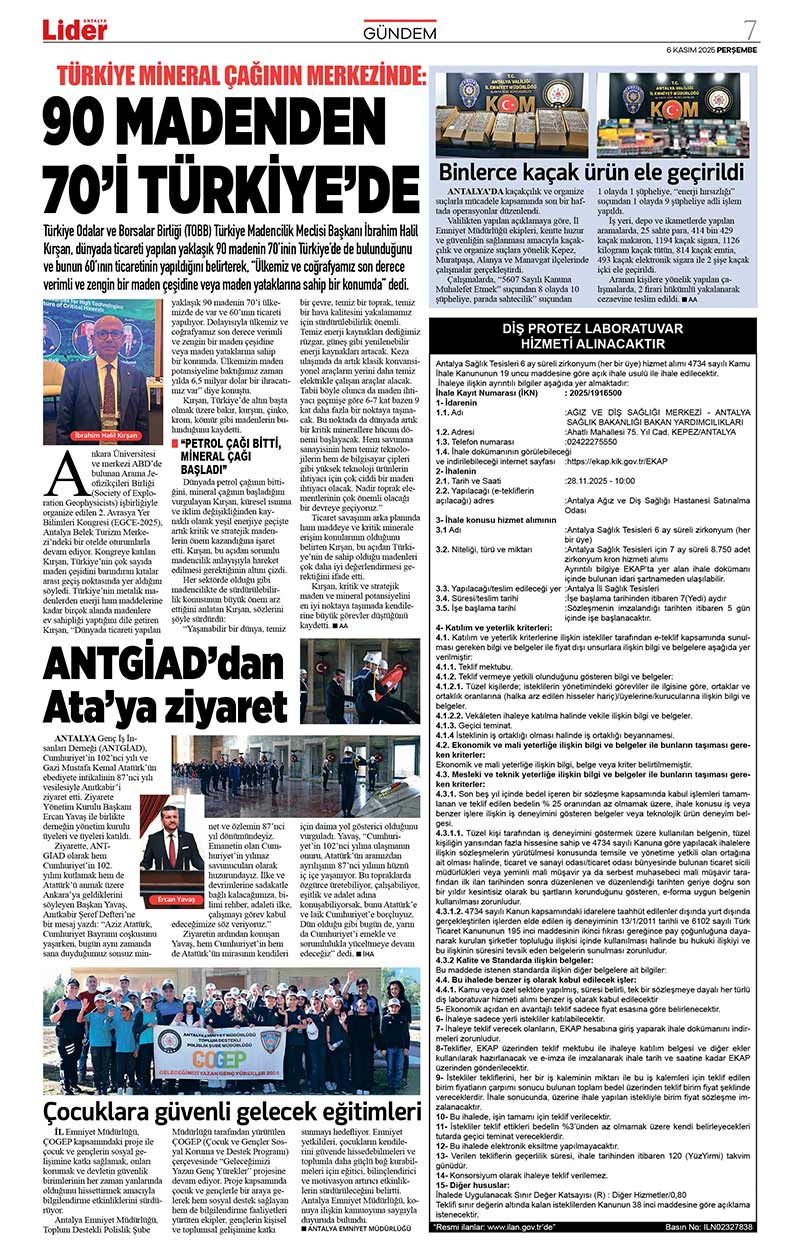 6 K A S I M 2025 L İ D E R G A Z E T E A N T A L Y A 7