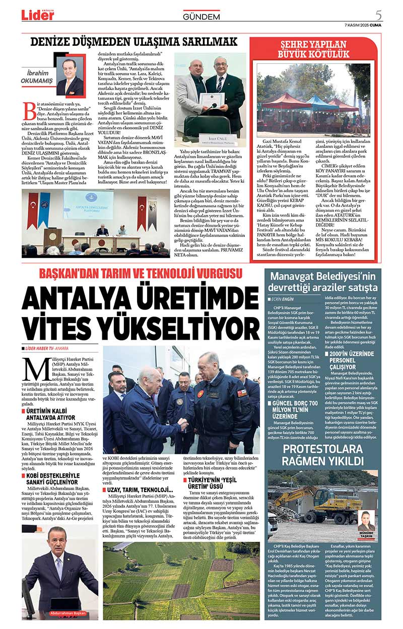 7 K A S I M 2025 L İ D E R G A Z E T E A N T A L Y A 5