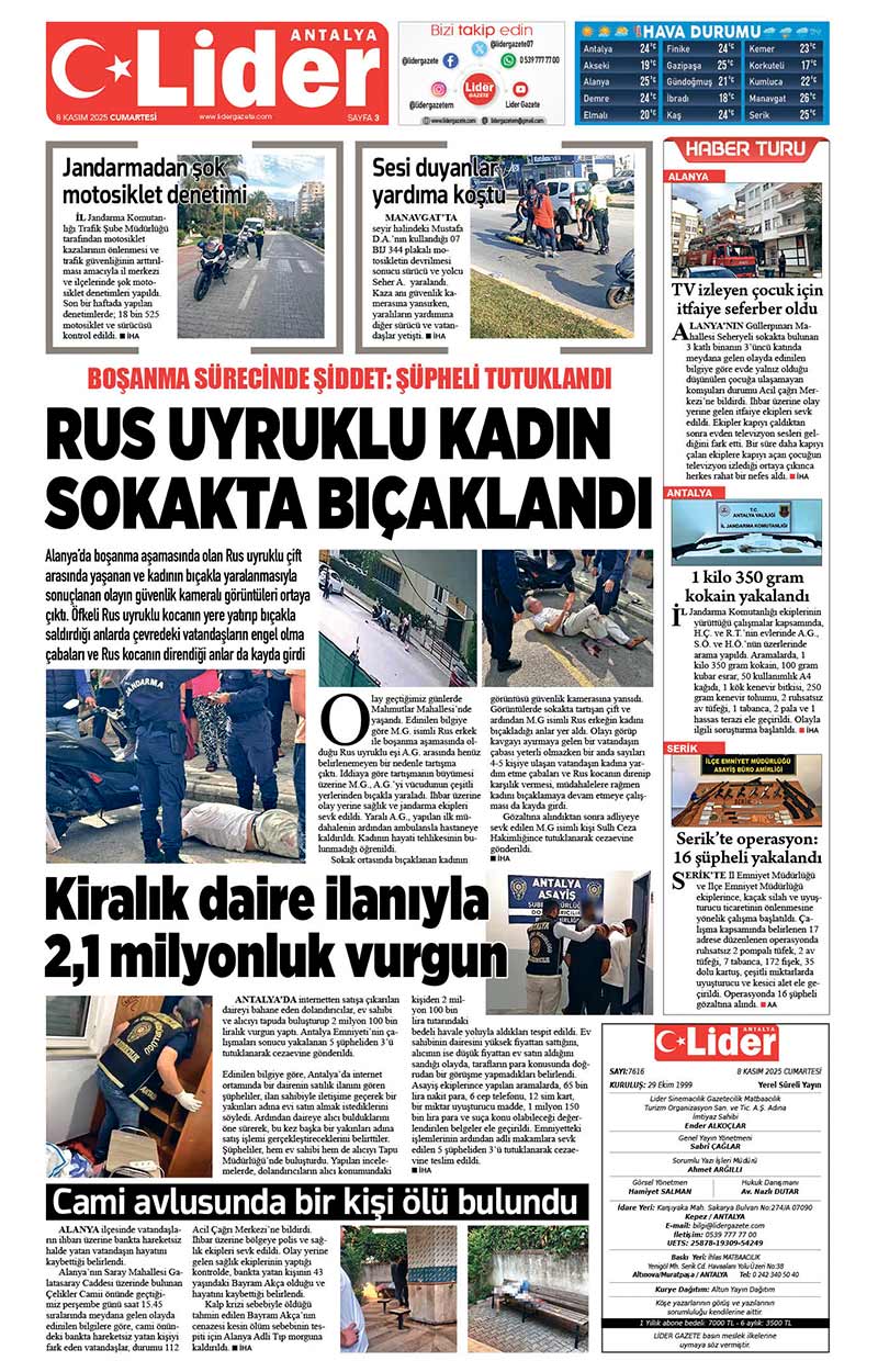 8 K A S I M 2025 L İ D E R G A Z E T E A N T A L Y A 3